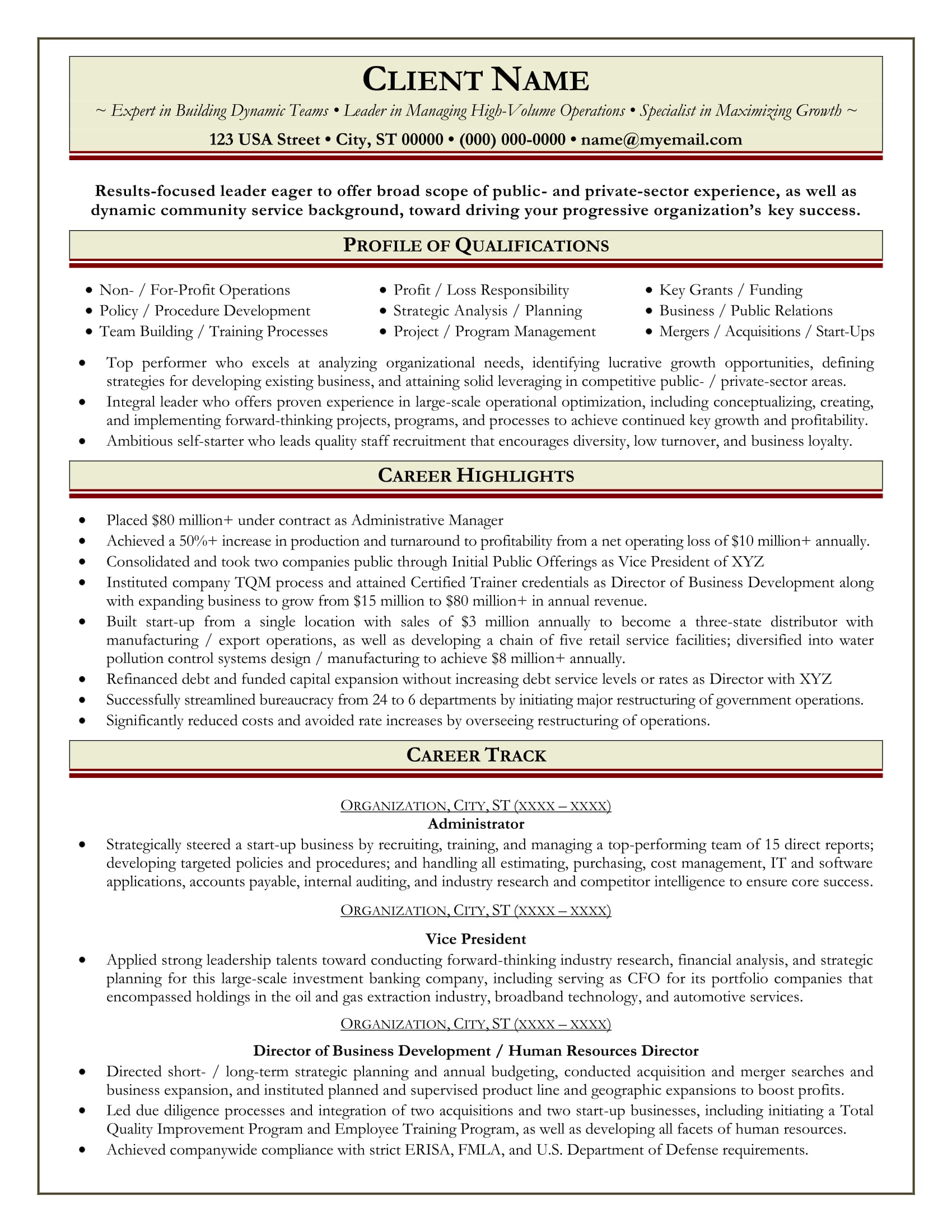an example of a resume