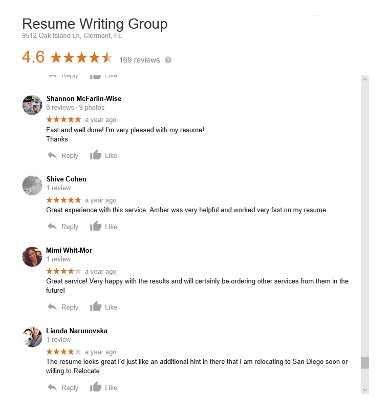 resumewritinggroup reviews of the resume writing group